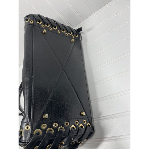 Marc Jacobs Laces The Big Big Apple Tote in Black with Antique Gold - Picture 5 of 9